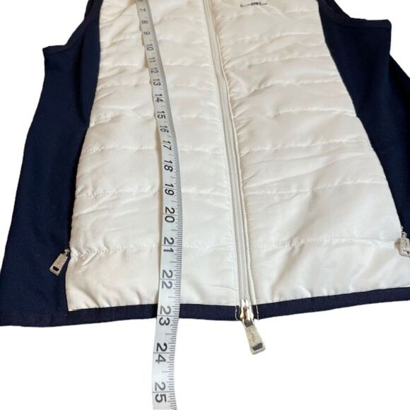 Lauren Ralph Lauren L-RL Active Vest White Puffer with Navy Stretch Back Small - Picture 7 of 7